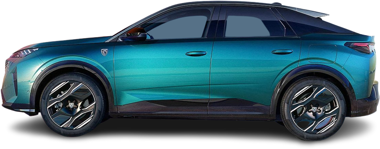 Фотография Peugeot e-3008 98 kWh Long Range FWD (2024-…) сбоку на прозрачном фоне