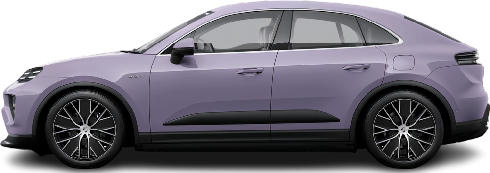 Фотография Porsche Macan 4S Electric (2024-…) сбоку на прозрачном фоне