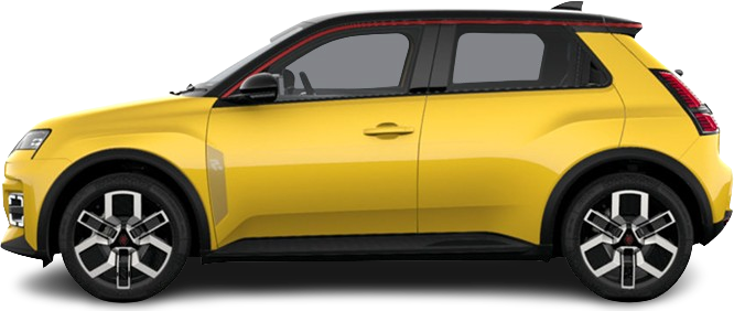 Фотография Renault 5 E-Tech EV40 95hp (2025-...) сбоку на прозрачном фоне