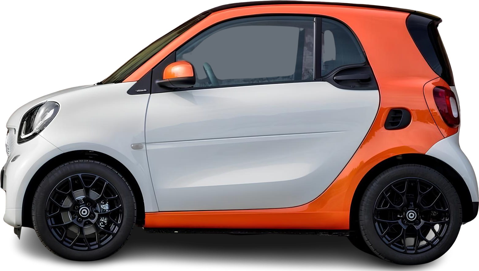 Фотография Smart EQ fortwo coupe (2017-2019) сбоку на прозрачном фоне