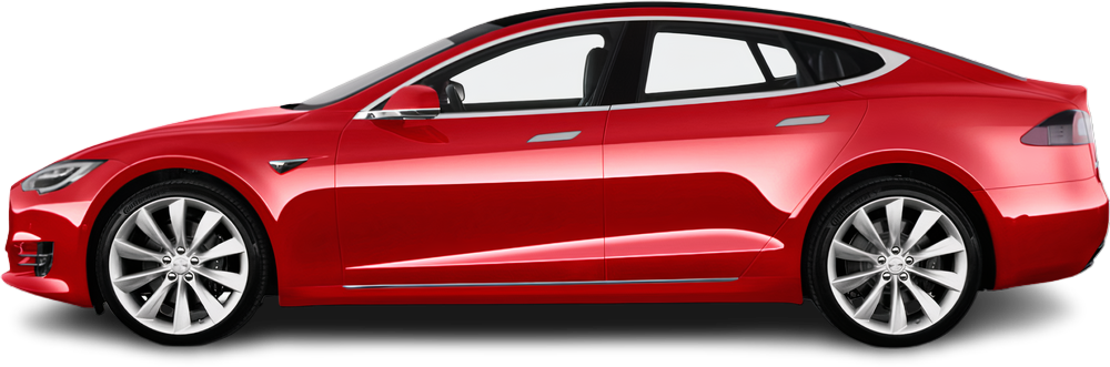 Фотография Tesla Model S P100D (2016-2019) сбоку на прозрачном фоне
