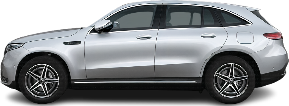 Фотография Mercedes EQC 400 4MATIC (2019-2023) сбоку на прозрачном фоне