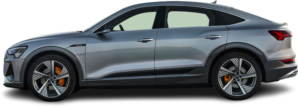 Фотография Audi e-tron Sportback 55 quattro (2020-2022) сбоку на прозрачном фоне