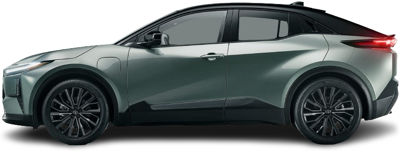 Фотография Toyota C-HR+ 77 kWh FWD (2025-…) сбоку на прозрачном фоне