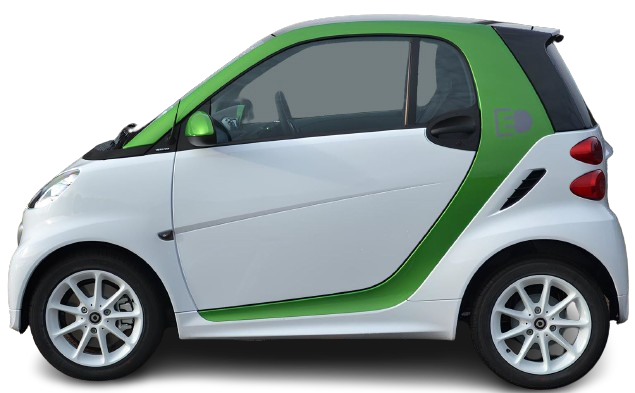 Фотография Smart Electric Drive fortwo coupe (2012-2016) сбоку на прозрачном фоне