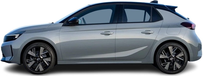 Фотография Opel Corsa Electric 51 kWh (2023-…) сбоку на прозрачном фоне