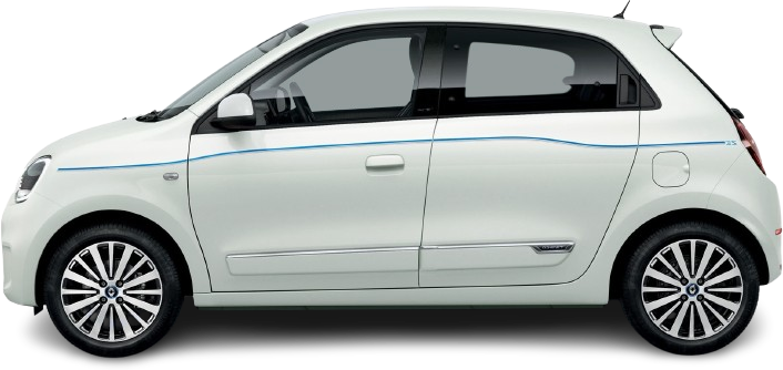 Фотография Renault Twingo Z.E. (2020-2024) сбоку на прозрачном фоне