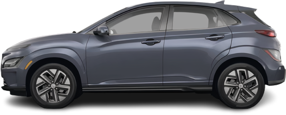 Фотография Hyundai Kona Electric Long Range (2021-2023) сбоку на прозрачном фоне