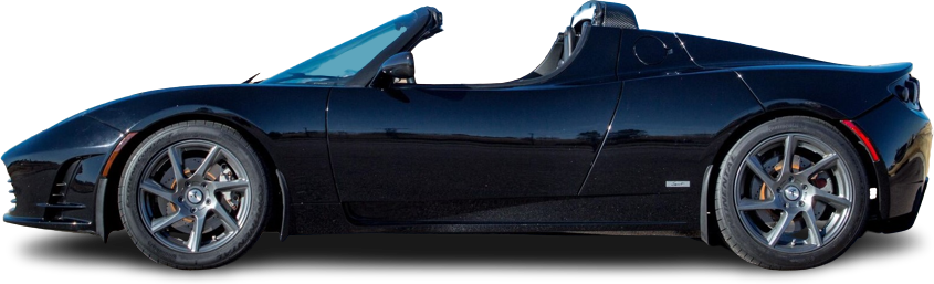 Фотография Tesla Roadster 2.5 (2010-2012) сбоку на прозрачном фоне