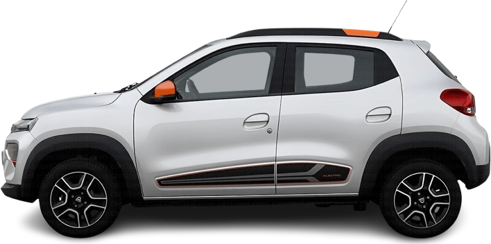 Фотография Dacia Spring Electric (2021-2022) сбоку на прозрачном фоне