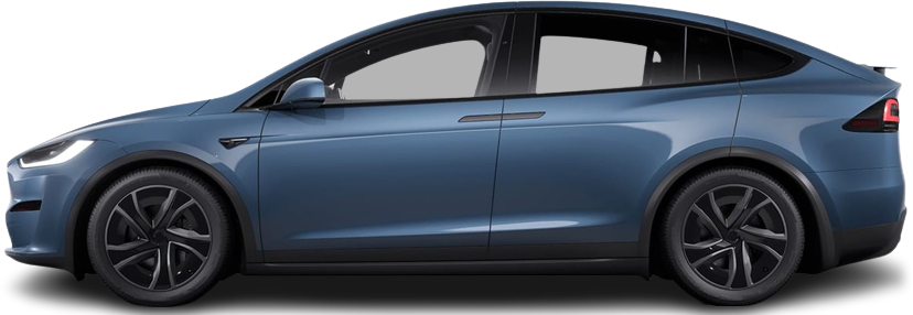 Фотография Tesla Model X Dual Motor (2025-…) сбоку на прозрачном фоне