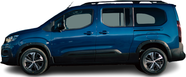 Фотография Peugeot e-Rifter Long 50 kWh (2021-2024) сбоку на прозрачном фоне