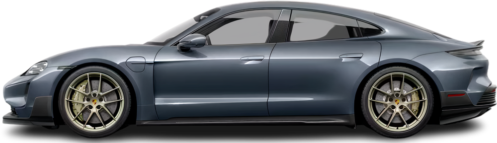 Фотография Porsche Taycan Turbo GT (2024-…) сбоку на прозрачном фоне