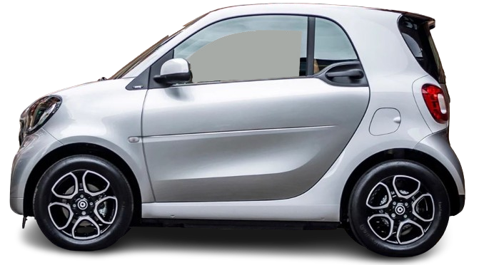 Фотография Smart EQ fortwo coupe (2020-2023) сбоку на прозрачном фоне