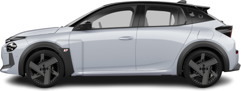 Фотография Lancia Ypsilon 54 kWh HF (2025-...) сбоку на прозрачном фоне