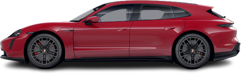 Фотография Porsche Taycan GTS Sport Turismo (2022-2024) сбоку на прозрачном фоне