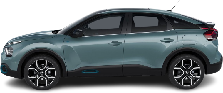 Фотография Citroën e-C4 50 kWh (2020-2024) сбоку на прозрачном фоне