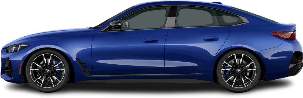 Фотография BMW i4 M50 (2021-2024) сбоку на прозрачном фоне