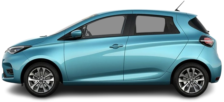 Фотография Renault Zoe Z.E. 50 R110 (2019-2023) сбоку на прозрачном фоне