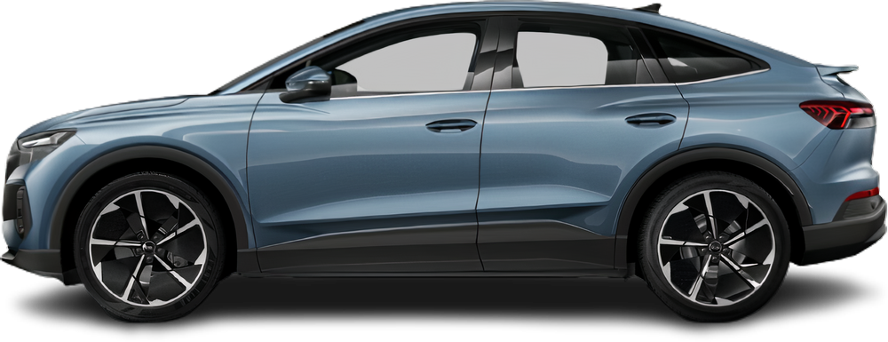 Фотография Audi Q4 Sportback e-tron 40 (2025-...) сбоку на прозрачном фоне