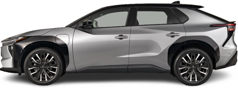 Фотография Toyota bZ4X (bZ) AWD (2025-…) сбоку на прозрачном фоне