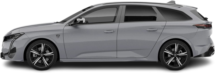 Фотография Peugeot e-308 Station Wagon (2023-…) сбоку на прозрачном фоне