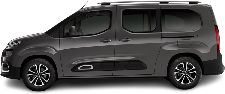 Фотография Citroën e-Berlingo XL 50 kWh (2021-2024) сбоку на прозрачном фоне