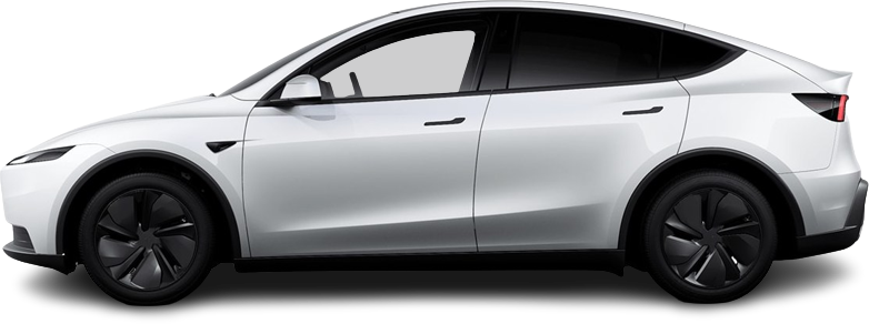 Фотография Tesla Model Y Standard RWD (2025-...) сбоку на прозрачном фоне