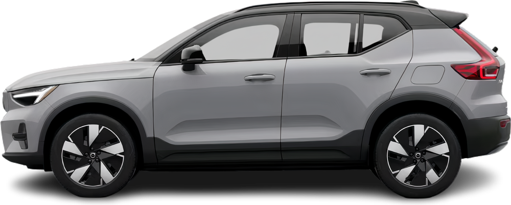 Фотография Volvo XC40 Recharge (EX40) Pure Electric (2022) сбоку на прозрачном фоне