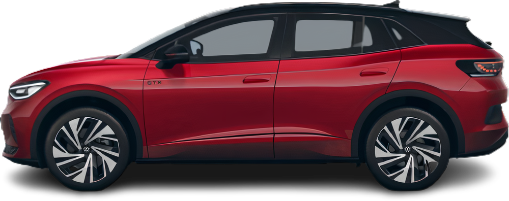 Фотография Volkswagen ID.4 GTX (2025-...) сбоку на прозрачном фоне