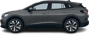 Side view photo of Volkswagen ID.4 Pro (2022-2024) on transparent background