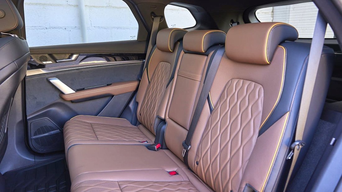 BYD Tang Flagship (2022-2024) задние сиденья, пассажирские сиденья, пространство для ног, пространство над головой, интерьер
