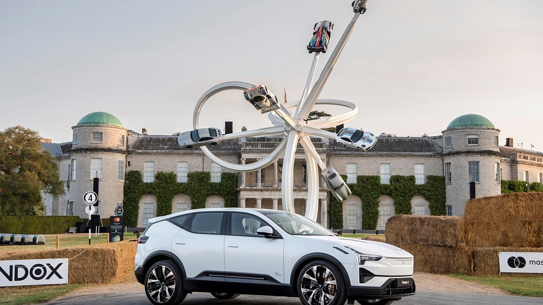 Polestar 3 Long Range Performance (2024-…) вид сбоку, силуэт, двери, колеса, экстерьер