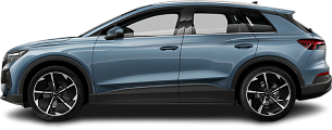 Side view photo of Audi Q4 e-tron 35 (2024-...) on transparent background