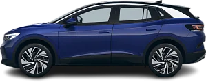Side view photo of Volkswagen ID.4 Pro Performance (2021-2023) on transparent background