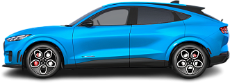 Side view photo of Ford Mustang Mach-E GT (2022-2023) on transparent background