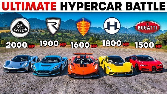 Video: FH5 | Bugatti Chiron, Koenigsegg Jesko, Hennessey Venom F5, Rimac Nevera & Lotus Evija | BATTLE!