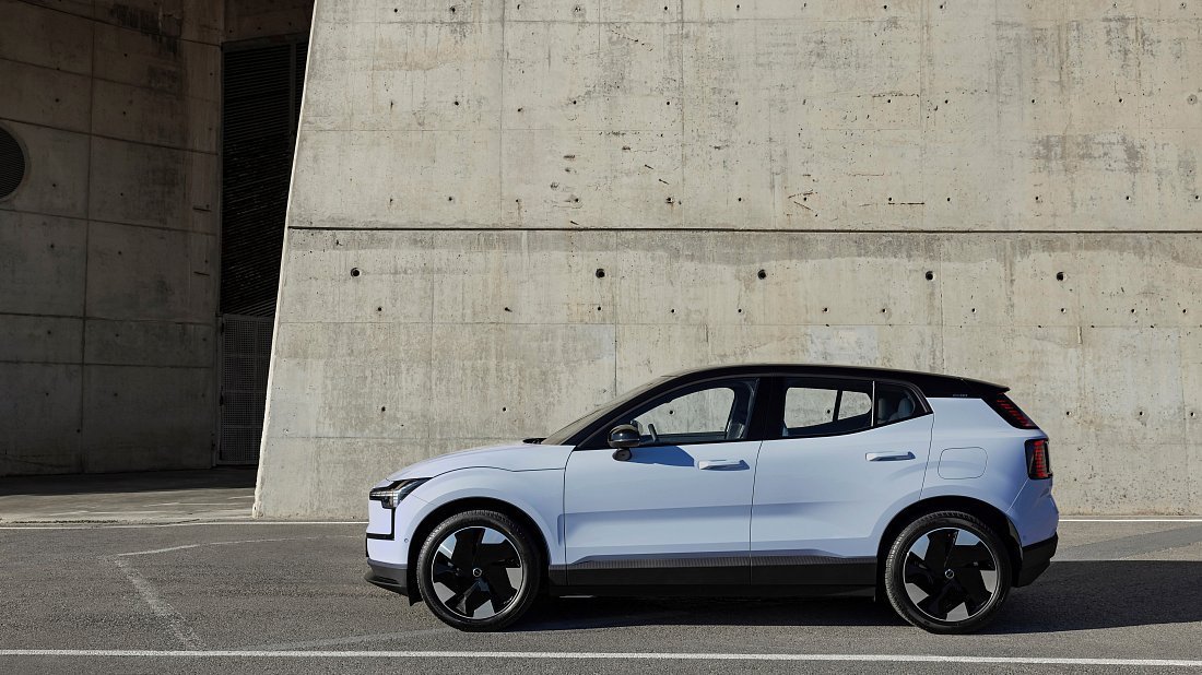 Volvo EX30 Single Motor (2023-…) вид сбоку, силуэт, двери, колеса, экстерьер