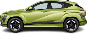 Side view photo of Hyundai Kona Electric Long Range (2023-…) on transparent background