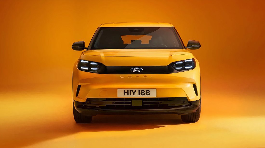 Ford Capri EV Extended Range RWD (2024-…) передняя часть, решетка радиатора, фары, бампер, экстерьер