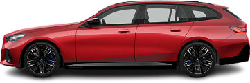 Side view photo of BMW i5 Touring M60 xDrive (2024-2025) on transparent background