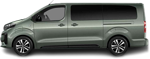 Side view photo of Peugeot e-Traveller L2 50 kWh (2024-...) on transparent background