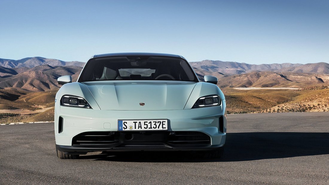 Porsche Taycan RWD Plus (2024-…) передняя часть, решетка радиатора, фары, бампер, экстерьер