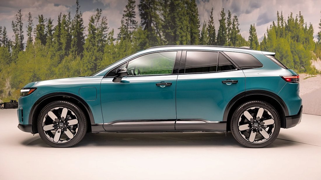 Honda Prologue FWD (2025-...) вид сбоку, силуэт, двери, колеса, экстерьер