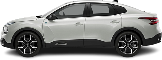 Side view photo of Citroën e-C4 X 50 kWh (2022-2024) on transparent background