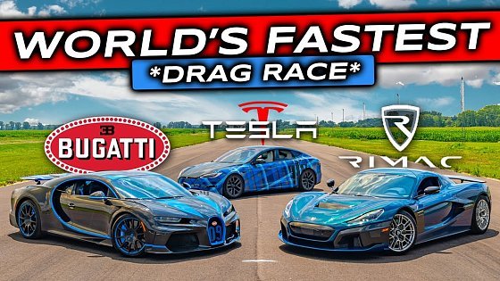 Video: WORLD'S FIRST: Rimac Nevera V Bugatti Chiron SuperSport V Tesla Plaid... *DRAG RACE*