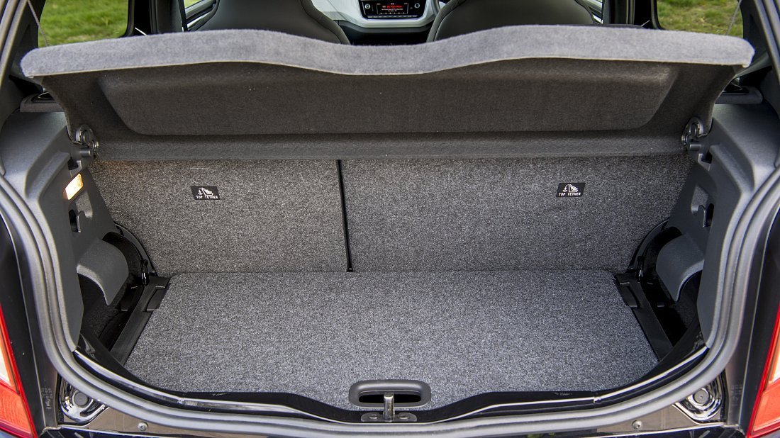 Seat Mii Electric (2019-2021) багажник, сиденья подняты, грузовое пространство, объем багажника, вместимость багажника, место для хранения