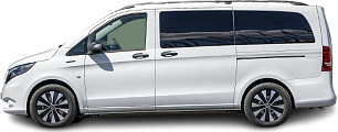 Side view photo of Mercedes eVito Tourer Extra-Long 60 kWh (2022-2023) on transparent background