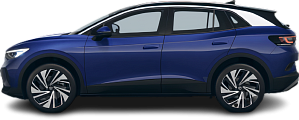 Side view photo of Volkswagen ID.4 Pure Performance (2021-2023) on transparent background