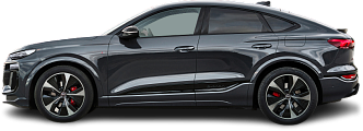Side view photo of Audi Q6 Sportback e-tron quattro (2025-…) on transparent background